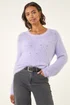 Roman Lilac Embellished Fluffy Knit Jumper - Size 20 Image 4