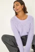 Roman Lilac Embellished Fluffy Knit Jumper - Size 20 Image 1