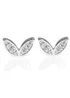 Say It With Silver Winged Earrings with CZ Stones - One Size Image 1