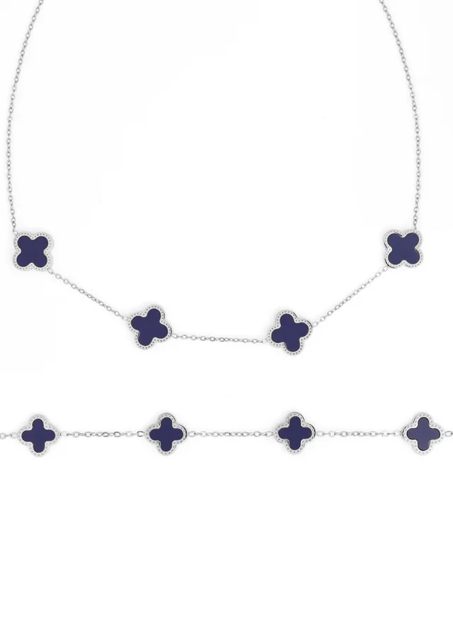 Say It With Silver Blue Clover Gift Set