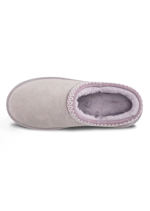 Totes Lilac Microsuede Shoot Slippers - 4-5 Image 5