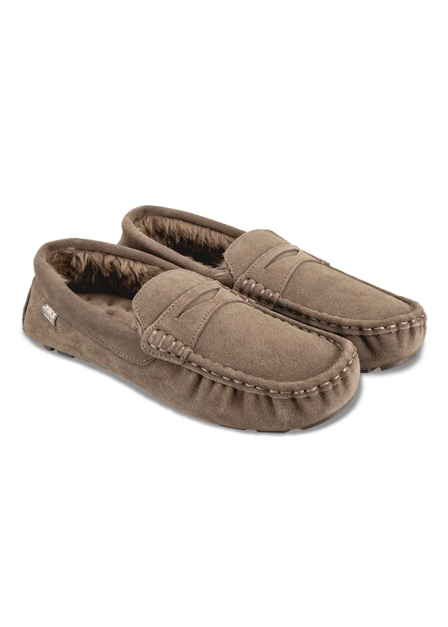 Totes Isotoner Sand Suede Moccasin With Water Repellency