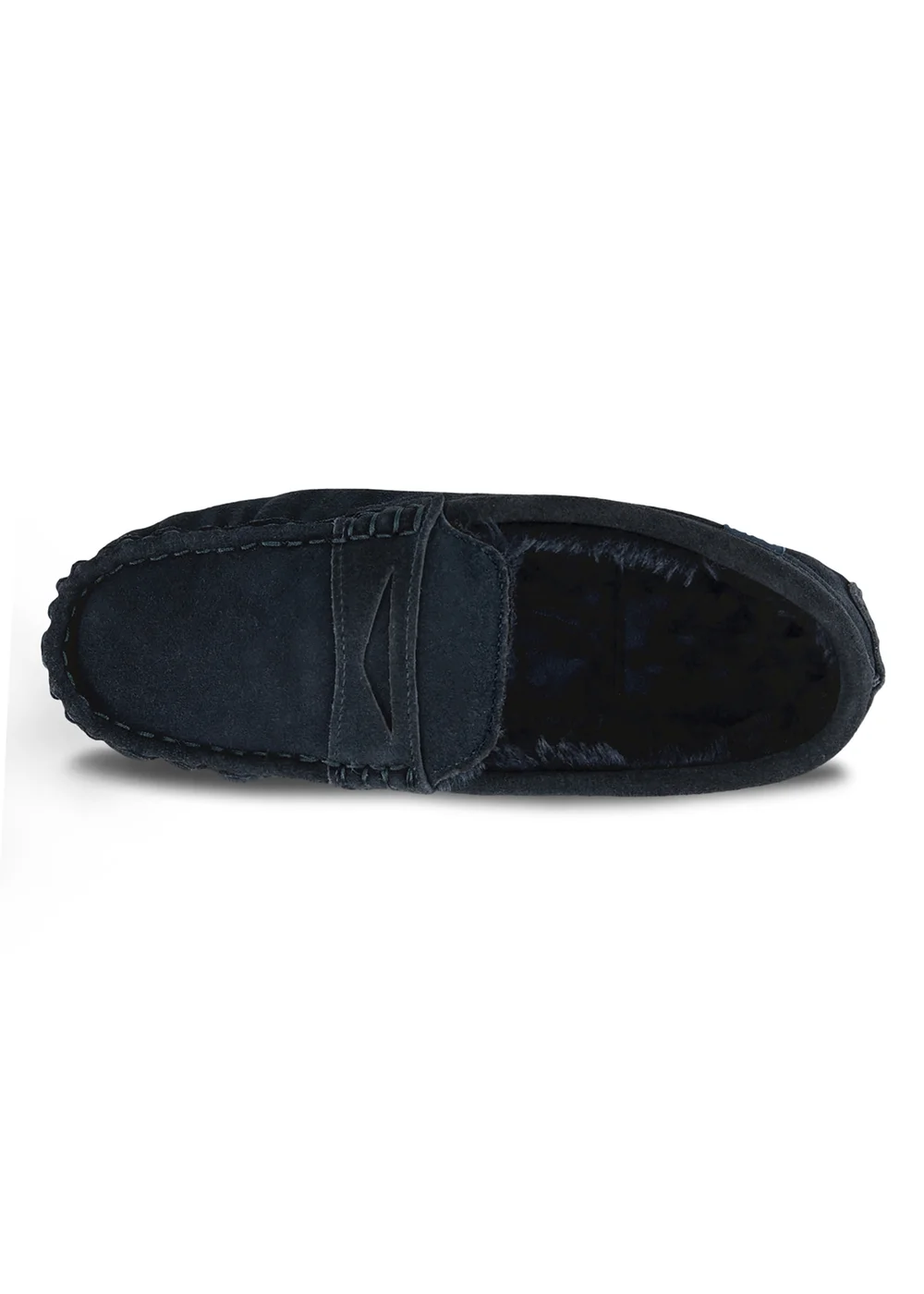 Totes Isotoner Navy Suede Moccasin With Water Repellency - 10 Image 5