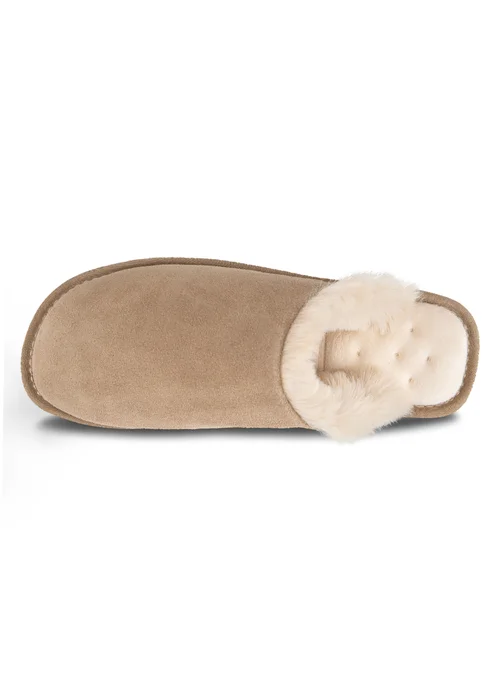 Totes Isotoner Sand Real Suede Mule With Water Repellency - 7 Image 5