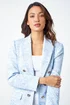 Roman Light Blue Textured Check Boucle Blazer Jacket - 18 Image 1