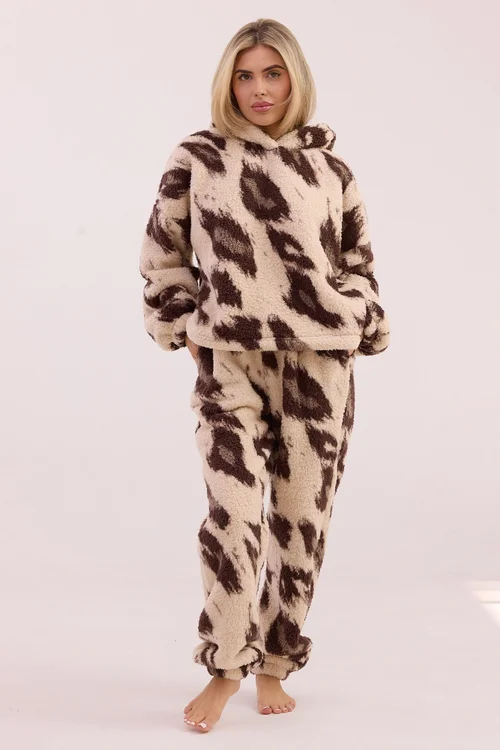 JimJam Brown Oversized Animal Print Twosie - Small/Medium Image 3