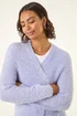 Roman Lilac Metallic Longline Knit Cardigan - Size 16 Image 1