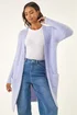 Roman Lilac Metallic Longline Knit Cardigan - Size 16 Image 4