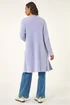 Roman Lilac Metallic Longline Knit Cardigan - Size 16 Image 3