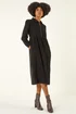 Roman Black Corduroy Zip Detail Midi Dress - 18 Image 1