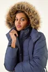 Roman Navy Faux Fur Padded Belt Coat - 14 Image 4