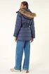 Roman Navy Faux Fur Padded Belt Coat - 14 Image 3