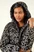 Roman Grey Animal Print Flocked Hooded Coat - 14 Image 2