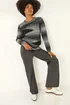 Roman Black Colour Block Knit Jumper - Size 18 Image 1