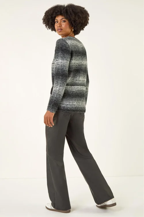 Roman Black Colour Block Knit Jumper - Size 18 Image 3