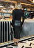 AX Paris Black 2 in 1 Faux Leather Skirt Long Sleeve Midi Dress - 8 Image 5