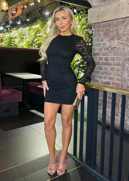 AX Paris Black Lace Long Sleeve Bodycon Mini Dress - 16 Image 2