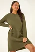 Roman Khaki Petite Buttoned Knit Dress - Size 14 Image 1