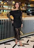 AX Paris Black Lace Overlay Off The Shoulder Long Sleeve Midi Dress - 12 Image 1