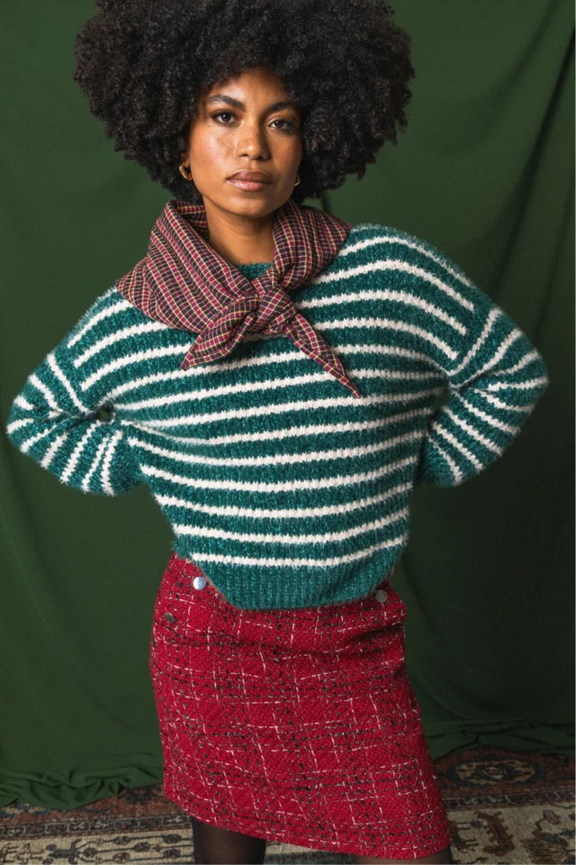 Roman Forest Fluffy Stripe Knit Jumper