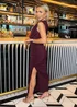 AX Paris Dark Plum Off The Shoulder Draped Top Midi Dress - 10 Image 4
