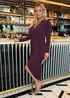 AX Paris Dark Plum Long Sleeve Ring Detail Wrap Midi Dress - 14 Image 4