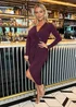 AX Paris Dark Plum Long Sleeve Ring Detail Wrap Midi Dress - 14 Image 2