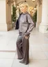 AX Paris Chocolate Faux Leather Wide Leg Trousers - 16 Image 4