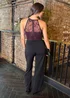 AX Paris Plum Lace Top 2 in 1 Racer Neck Jumpsuit - Size 16 Image 5