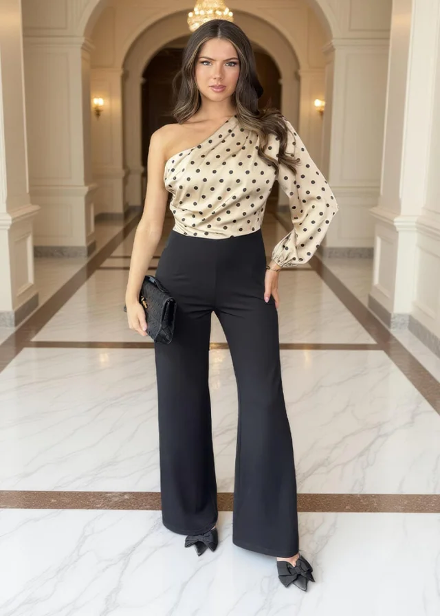 AX Paris Multi Polka Dot 2 in 1 One Sleeve Jumpsuit