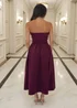 AX Paris Plum Bandeau A-Line Skirt Midi Dress - 14 Image 4