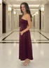 AX Paris Plum Bandeau A-Line Skirt Midi Dress - 14 Image 3