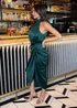 AX Paris Teal Halter Neck Gathered Skirt Midi Dress - 12 Image 4