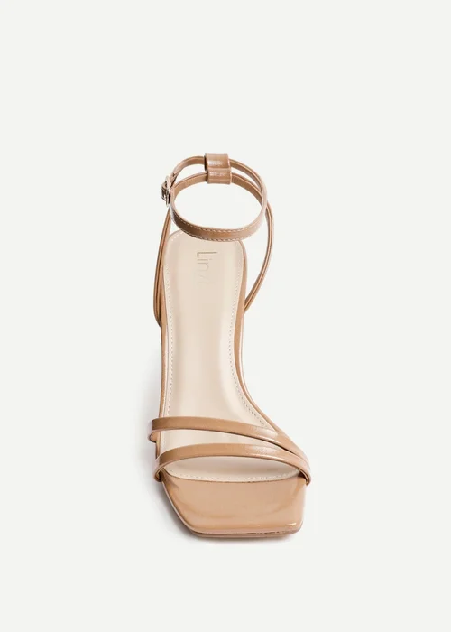 Linzi Gesture Deep Nude Faux Leather Strappy High Heel - Size 7 Image 4