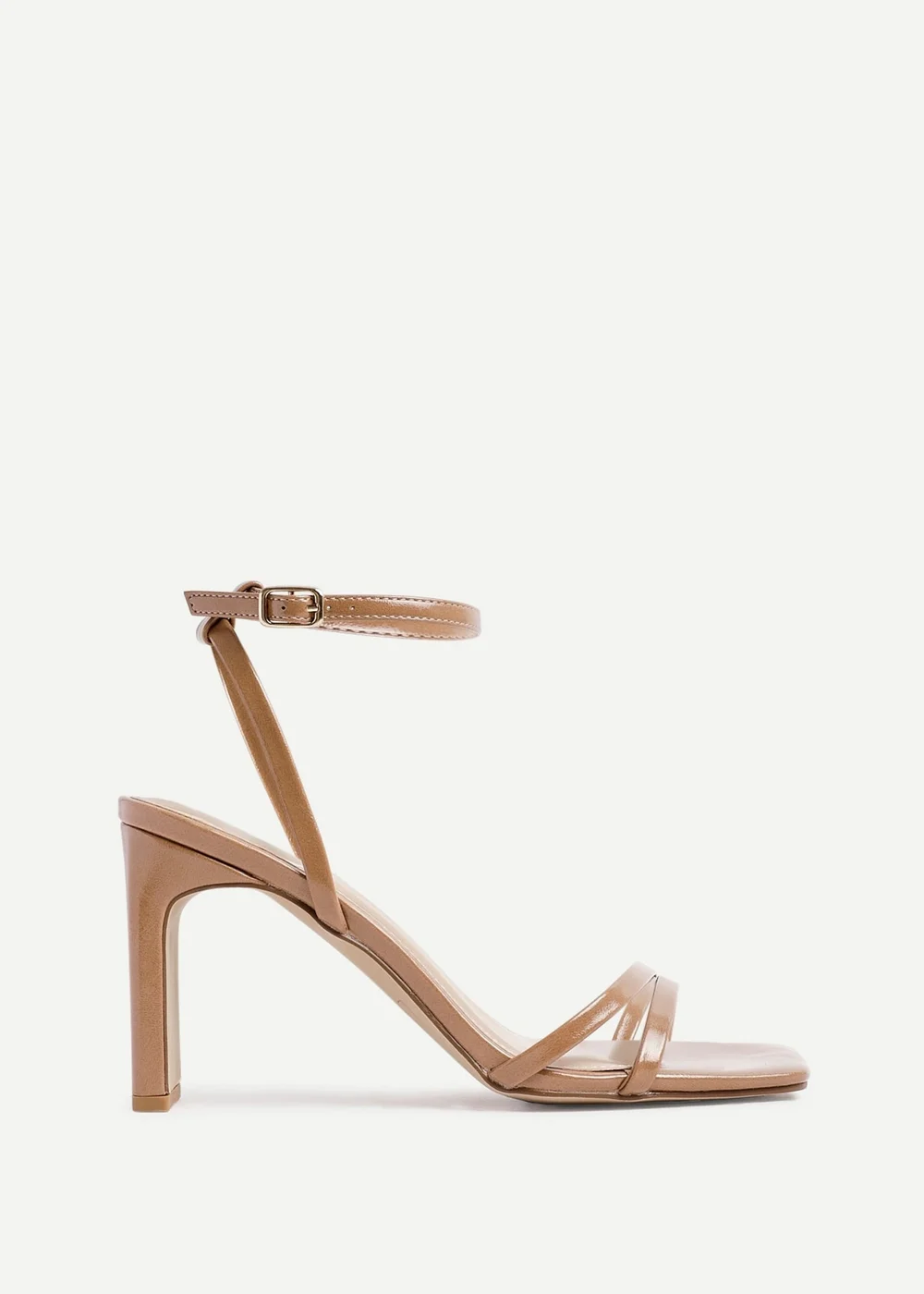 Linzi Gesture Deep Nude Faux Leather Strappy High Heel - Size 7 Image 2