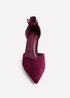 Linzi Moira Burgundy Faux Suede V Cut Court Heel - Size 5 Image 4