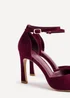 Linzi Moira Burgundy Faux Suede V Cut Court Heel - Size 5 Image 5