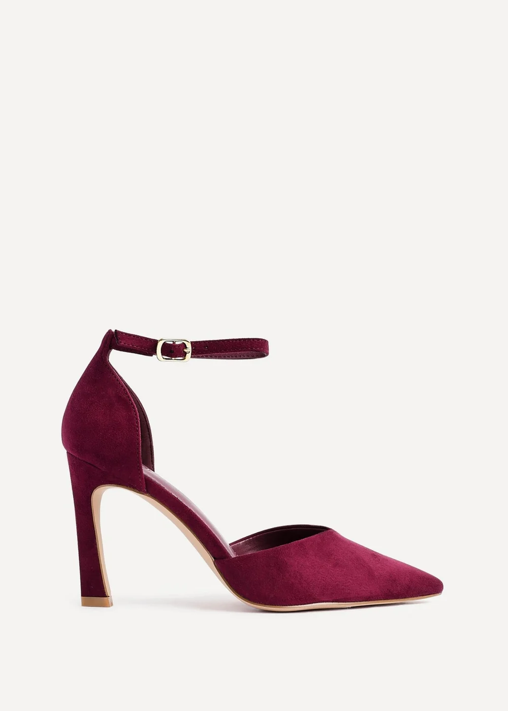 Linzi Moira Burgundy Faux Suede V Cut Court Heel - Size 5 Image 2