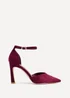 Linzi Moira Burgundy Faux Suede V Cut Court Heel - Size 5 Image 2