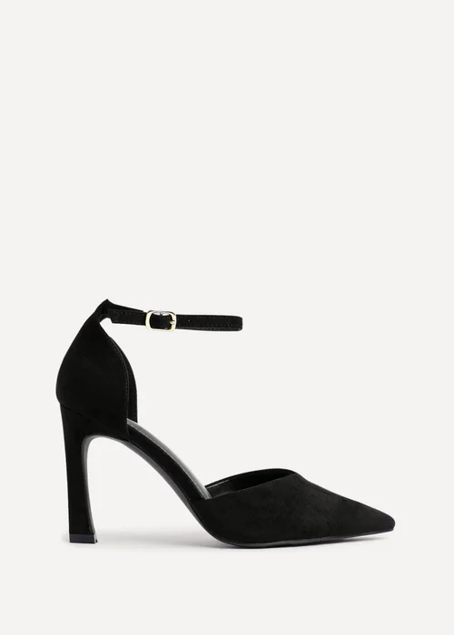 Linzi Moira Black Faux Suede V Cut Court Heel - Size 4 Image 2