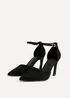 Linzi Moira Black Faux Suede V Cut Court Heel - Size 4 Image 5
