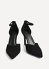 Linzi Moira Black Faux Suede V Cut Court Heel - Size 4 Image 3