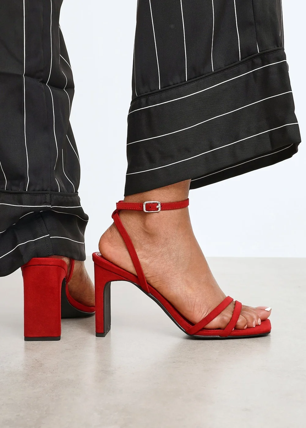 Linzi Gesture Burgundy Faux Suede Strappy High Heel - Size 7 Image 1