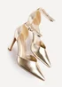Linzi Moira Gold Faux Leather V Cut Court Heel - Size 4 Image 5