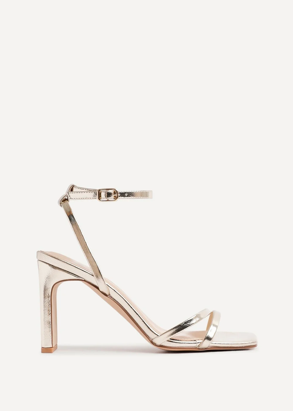 Linzi Gesture Gold Faux Leather Strappy High Heel - Size 4 Image 2