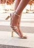 Linzi Gesture Gold Faux Leather Strappy High Heel - Size 4 Image 1