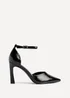 Linzi Moira Black Faux Leather V Cut Court Heel - Size 5 Image 2