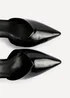 Linzi Moira Black Faux Leather V Cut Court Heel - Size 5 Image 5