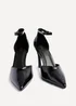 Linzi Moira Black Faux Leather V Cut Court Heel - Size 5 Image 3