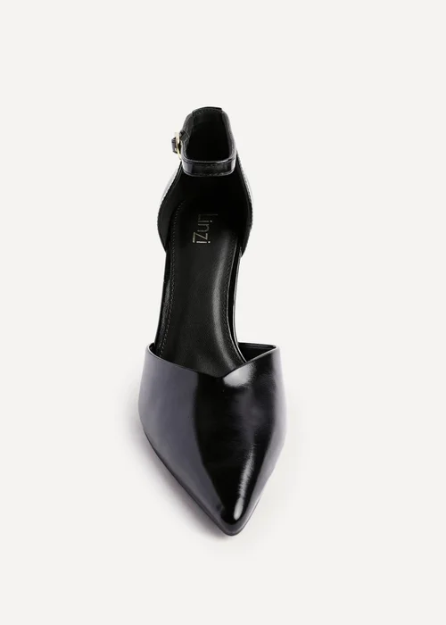 Linzi Moira Black Faux Leather V Cut Court Heel - Size 5 Image 4